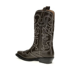 Ganni Brown Polyurethane Lace-Up Boots