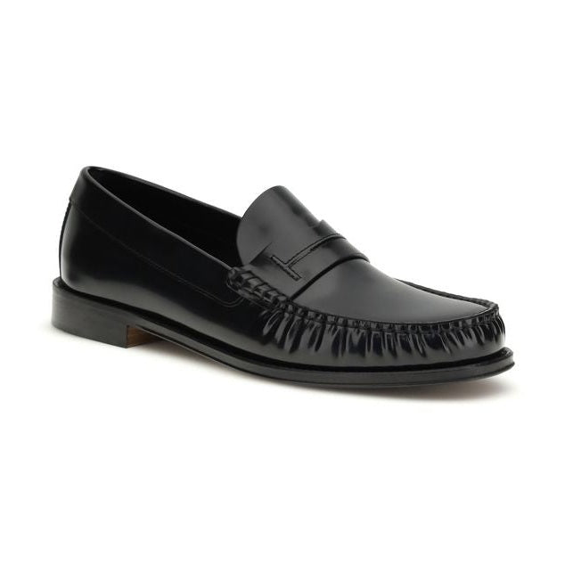 Tom Ford Black Calf Leather Bos Taurus Slip-On Loafers