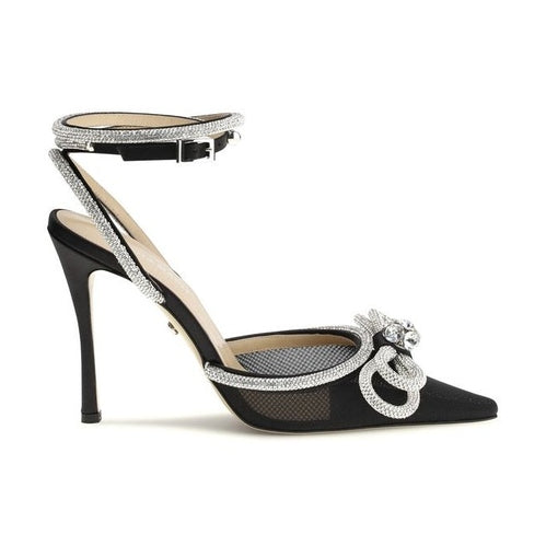 MACH & MACH Black Silk High Heel Pumps