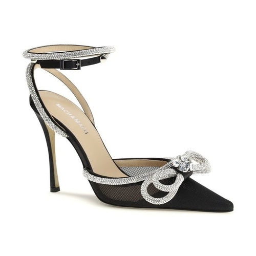 MACH & MACH Black Silk High Heel Pumps