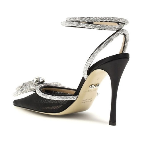 MACH & MACH Black Silk High Heel Pumps