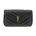 Saint Laurent Black Lamb Ovis Aries Aries Shoulder Bag