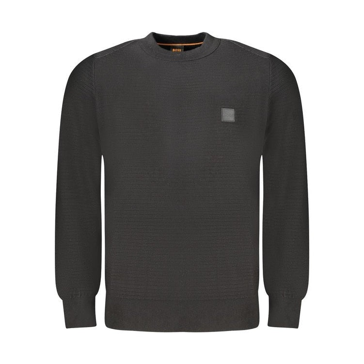 Hugo Boss Black Cotton Men Sweater