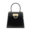 Ferragamo Black Calf Leather Bos Taurus Handbag