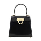 Ferragamo Black Calf Leather Bos Taurus Handbag