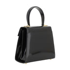 Ferragamo Black Calf Leather Bos Taurus Handbag
