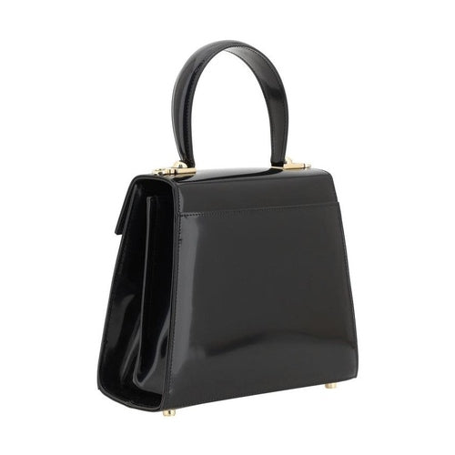 Ferragamo Black Calf Leather Bos Taurus Handbag