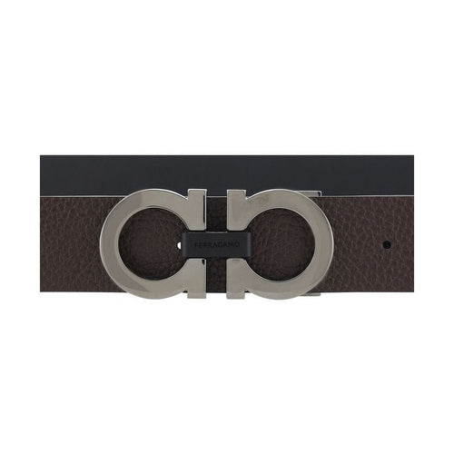 Ferragamo Black Calf Leather Bos Taurus Regular Belt