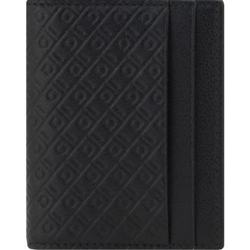 Ferragamo Black Calf Leather Bos Taurus Wallet