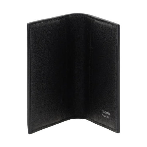 Ferragamo Black Calf Leather Bos Taurus Wallet
