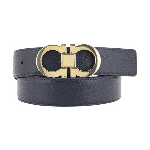 Ferragamo Blue Calf Leather Bos Taurus Belt