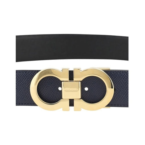 Ferragamo Blue Calf Leather Bos Taurus Belt