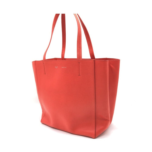 Celine Cabas Phantom Red Pebbled Leather Tote Bag