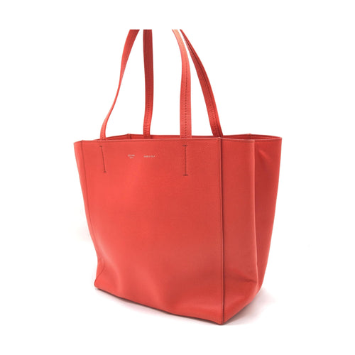 Celine Cabas Phantom Red Pebbled Leather Tote Bag