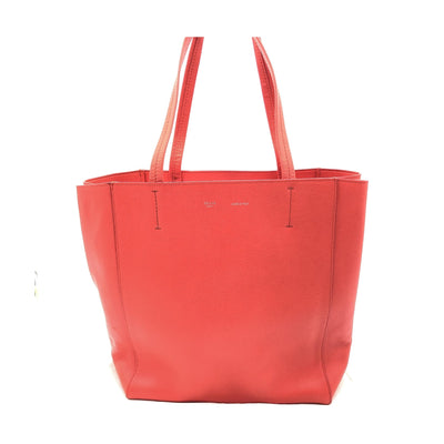 Celine Cabas Phantom Red Pebbled Leather Tote Bag