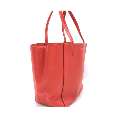 Celine Cabas Phantom Red Pebbled Leather Tote Bag