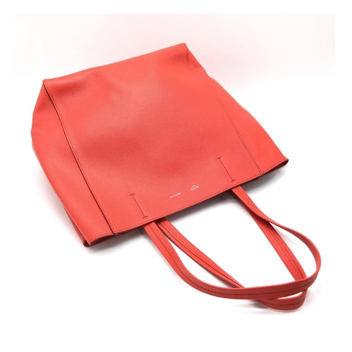 Celine Cabas Phantom Red Pebbled Leather Tote Bag