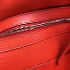 Celine Cabas Phantom Red Pebbled Leather Tote Bag