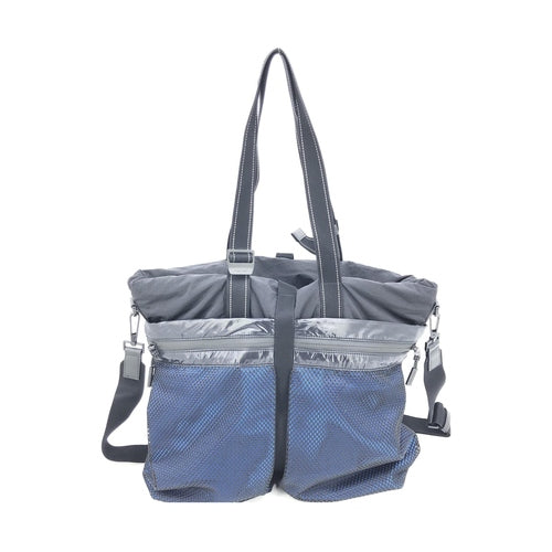 Bottega Veneta Black And Blue Nylon Convertible Tote