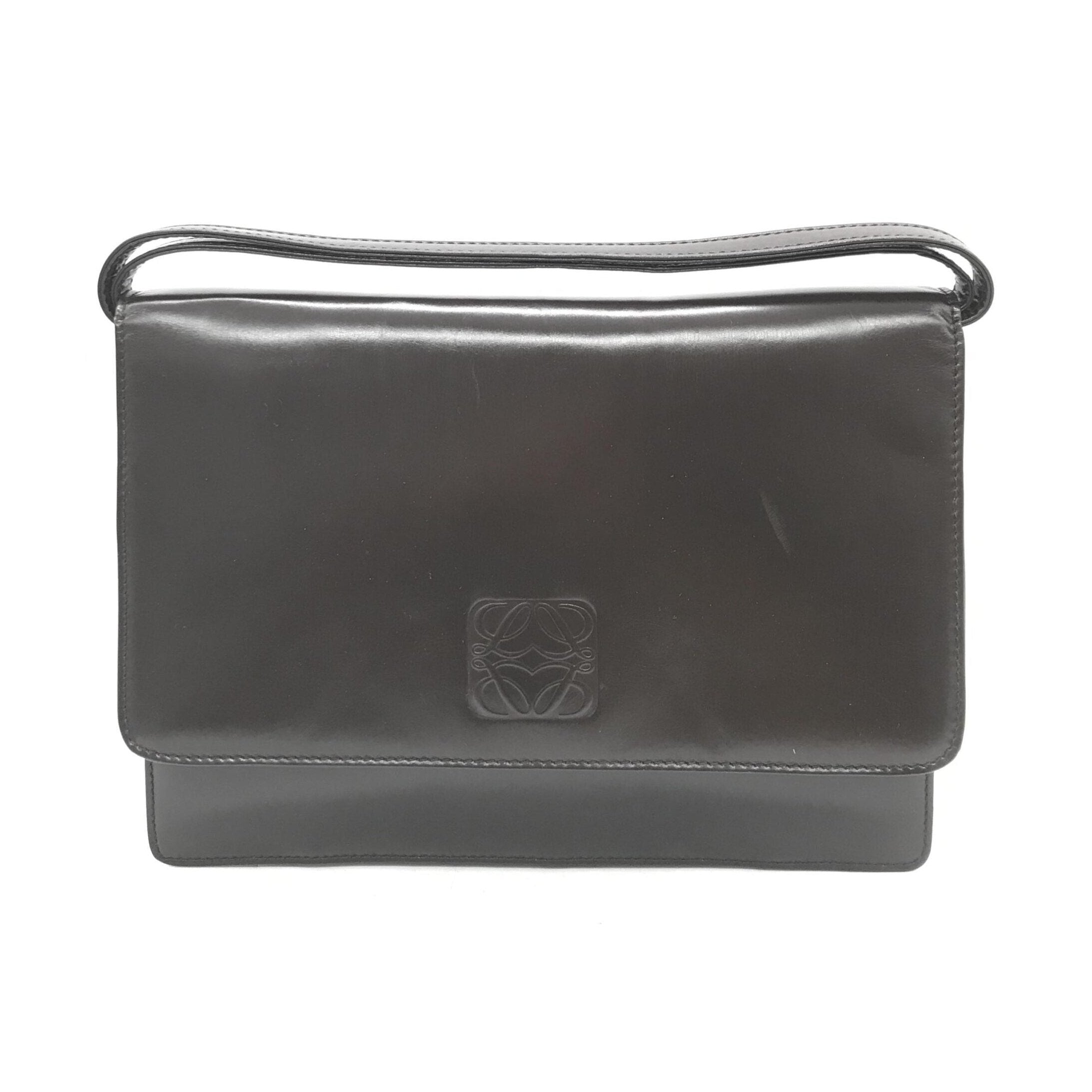 Loewe Black Leather Shoulder Bag