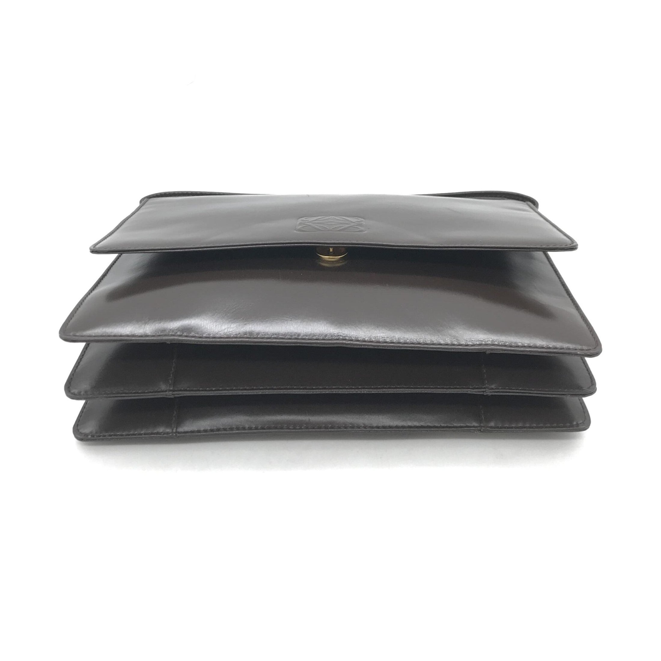 Loewe Black Leather Shoulder Bag