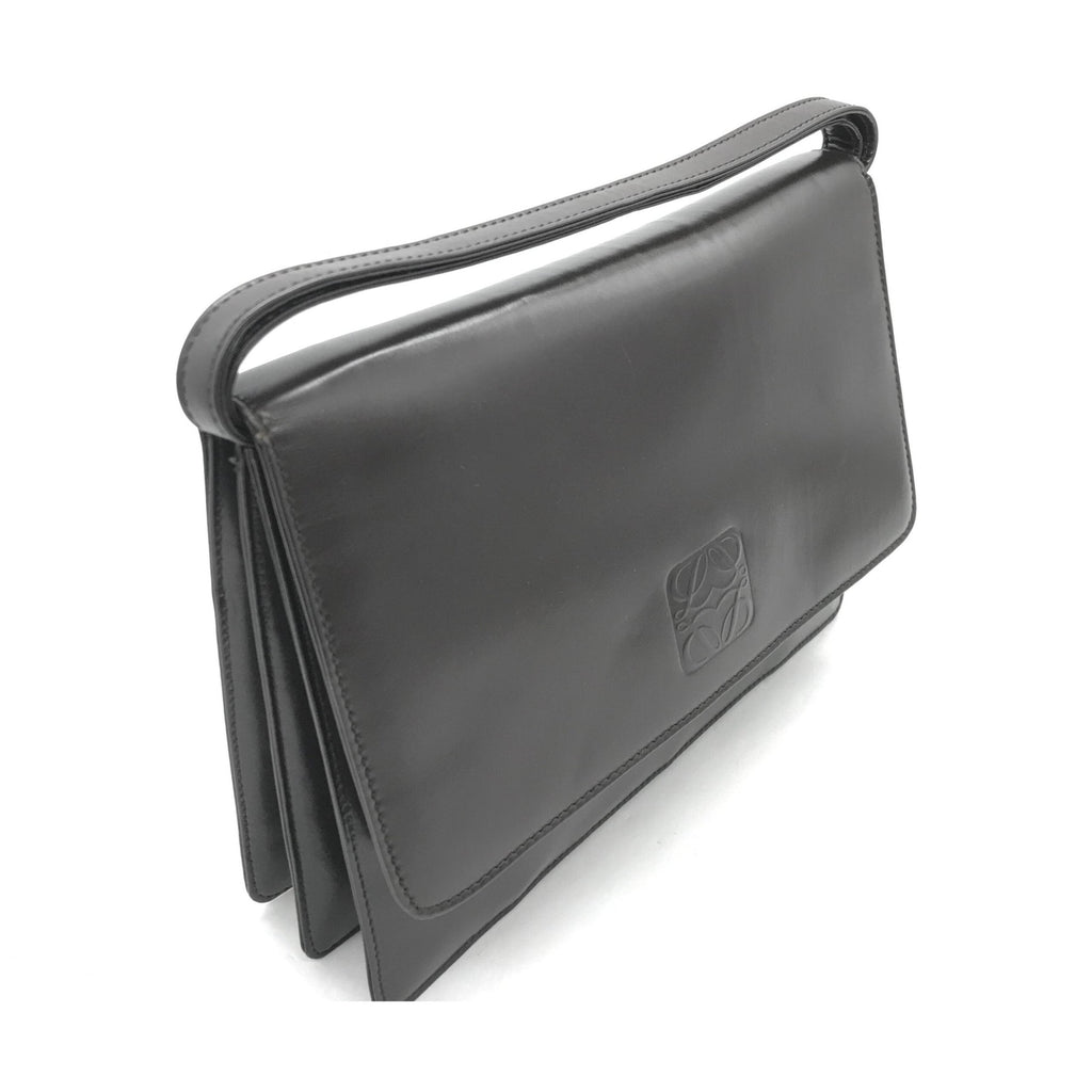 Loewe Black Leather Shoulder Bag