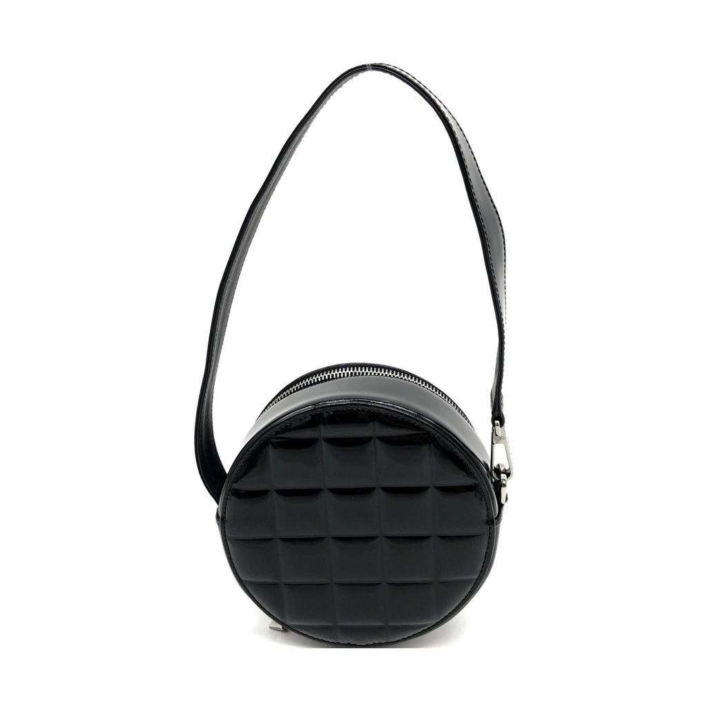 Chanel Black Patent Quilted CC Circle Mini Bag