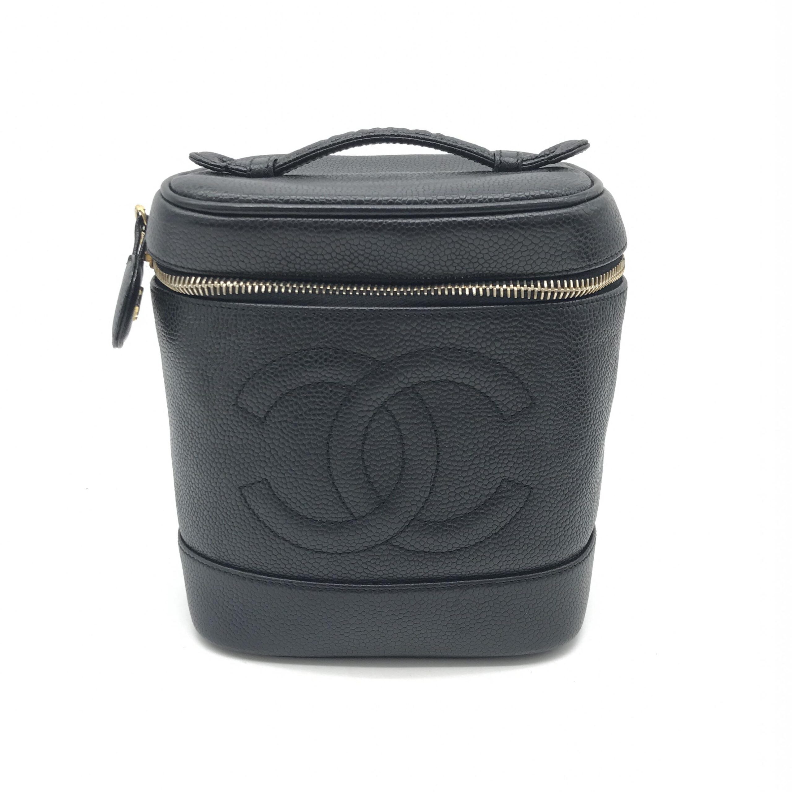 Chanel Caviar Leather Vanity Handbag In Black