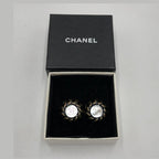 Chanel CC Button Clip-On Earrings