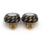 Chanel CC Button Clip-On Earrings