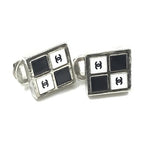 Chanel Coco Mark Earrings Black/White/Silver