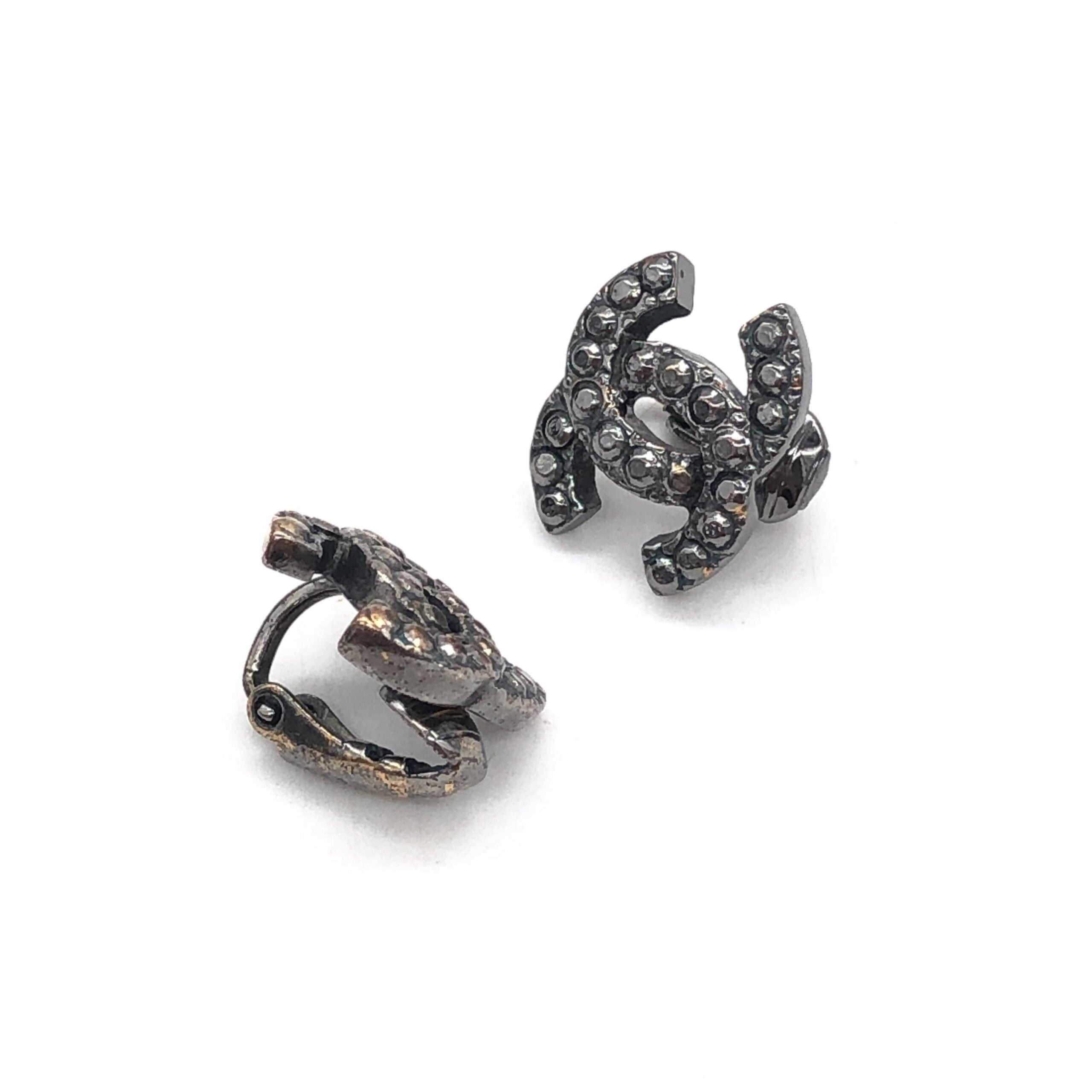 Chanel Coco Mark Rhinestone Earrings