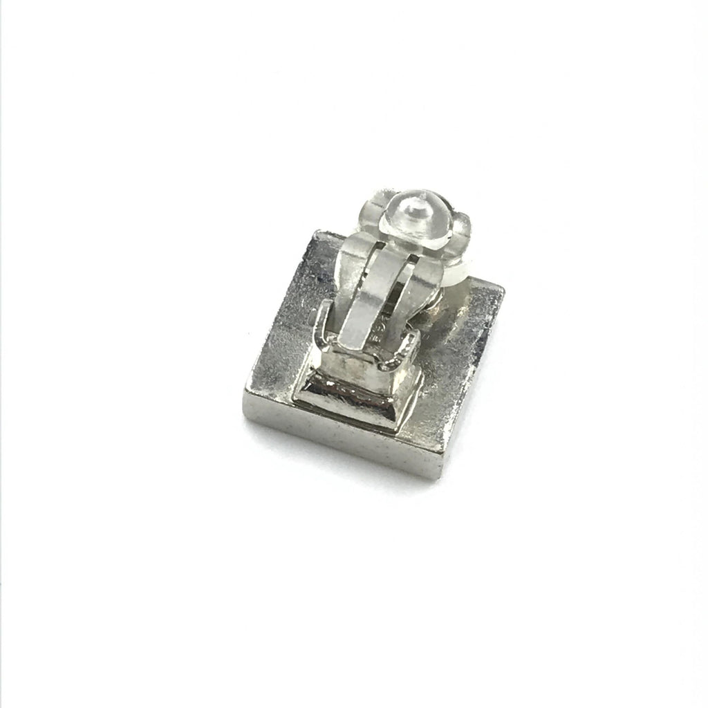 Chanel Coco Mark Earrings Black/White/Silver