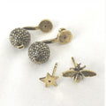 Crystal Embellished Metal Bee Earrings