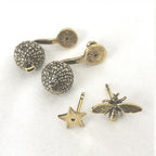 Christian Dior Crystal Embellished Metal Bee Earrings