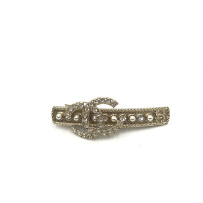 Chanel Crystal Pearl CC Hair Clip
