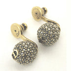 Christian Dior Crystal Embellished Metal Bee Earrings
