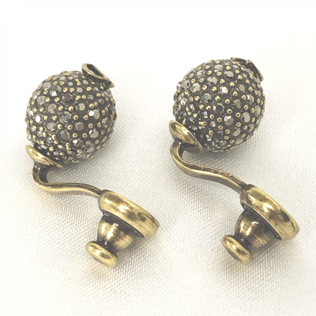 Christian Dior Crystal Embellished Metal Bee Earrings