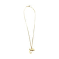 Christian Dior Dolphin Motif Rhinestone Gold Plated Necklace