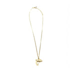 Christian Dior Dolphin Motif Rhinestone Gold Plated Necklace