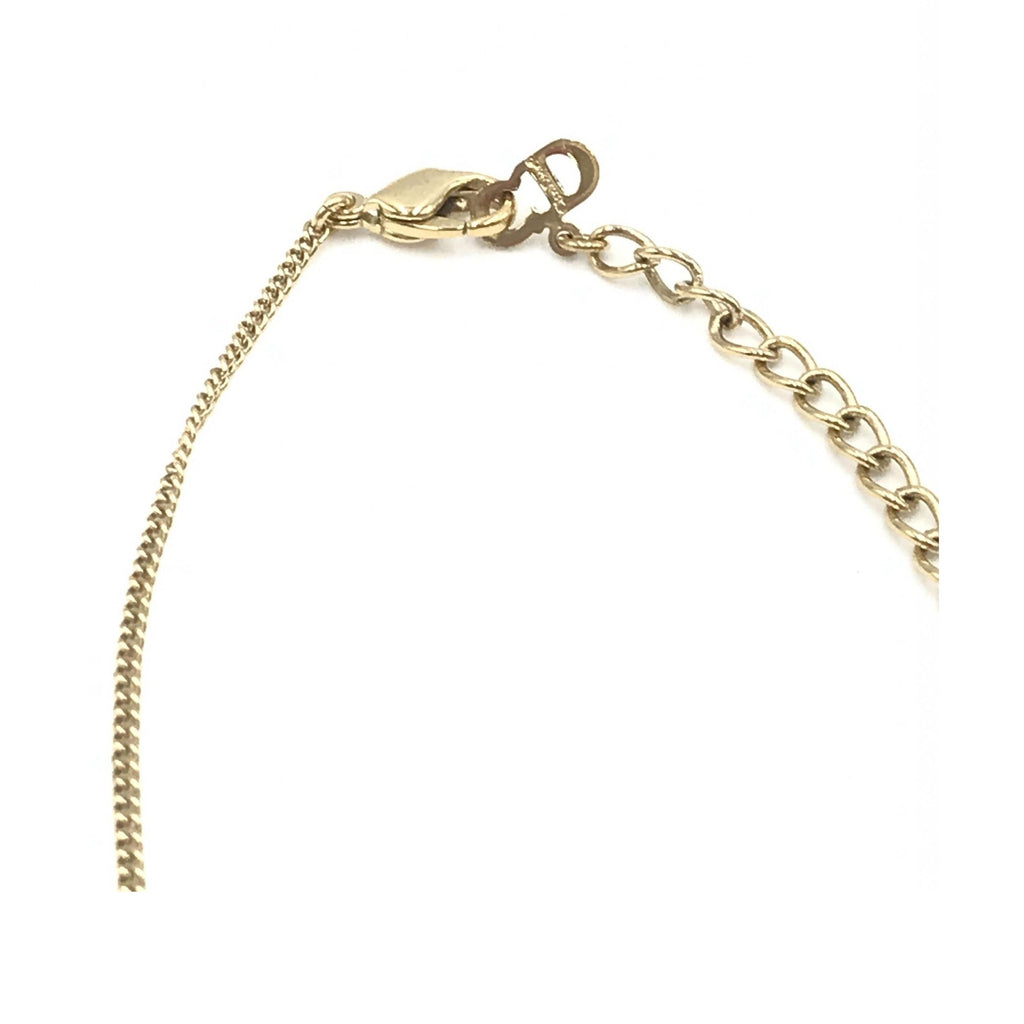 Christian Dior Dolphin Motif Rhinestone Gold Plated Necklace