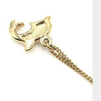 Christian Dior Dolphin Motif Rhinestone Gold Plated Necklace