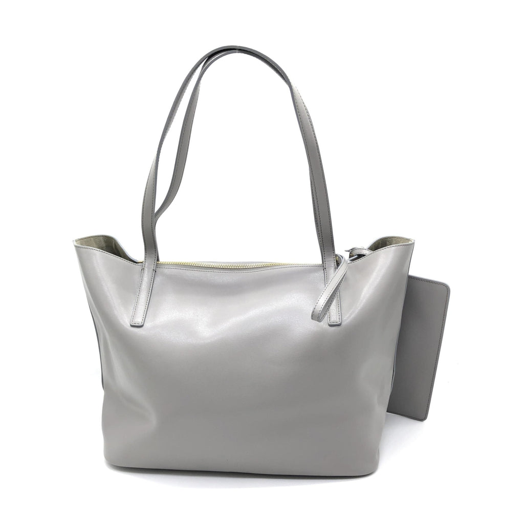 Salvatore Ferragamo Gancio City Light Grey Leather Tote Bag