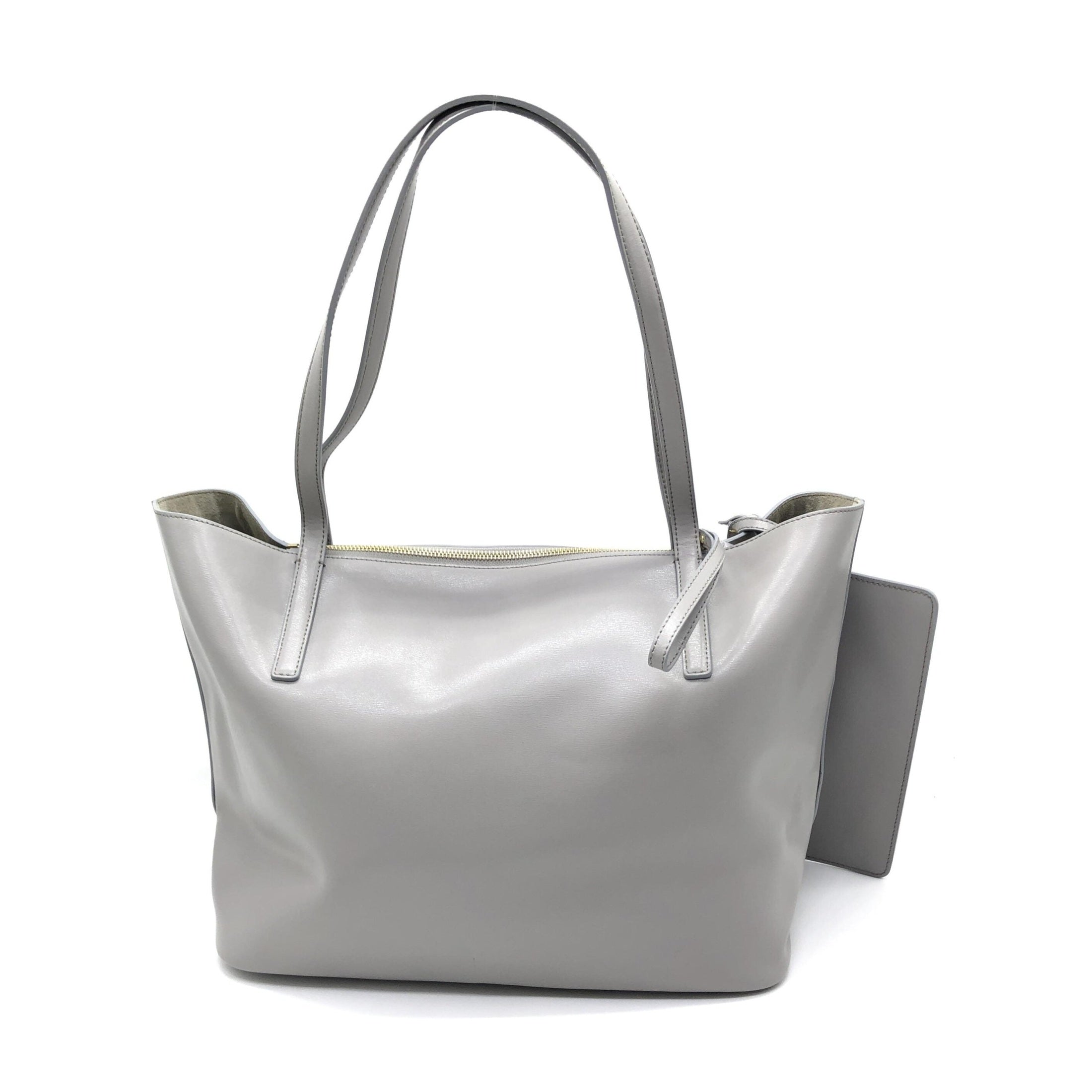 Salvatore Ferragamo Gancio City Light Grey Leather Tote Bag