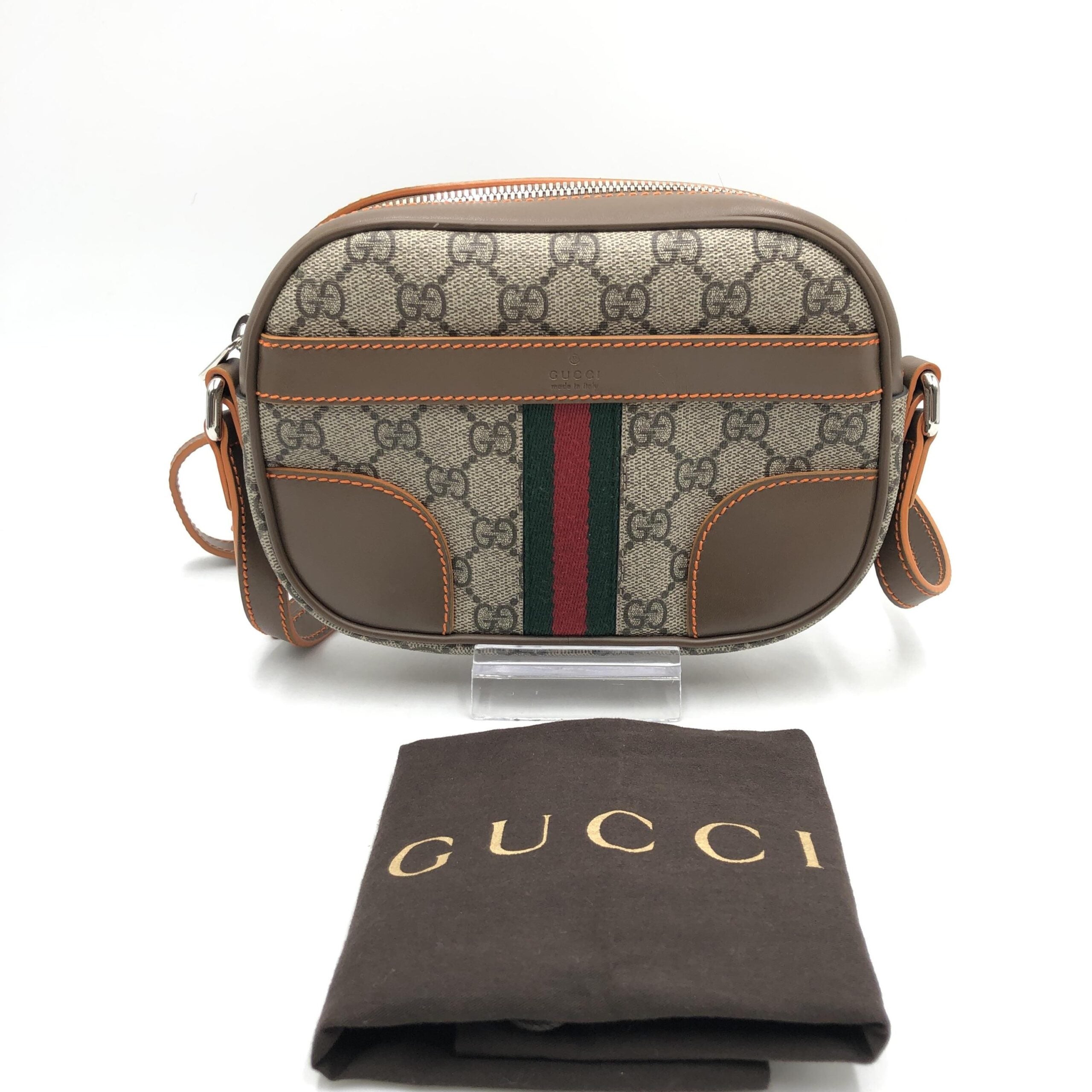 Gucci GG Supreme Sherry Shoulder Bag Brown