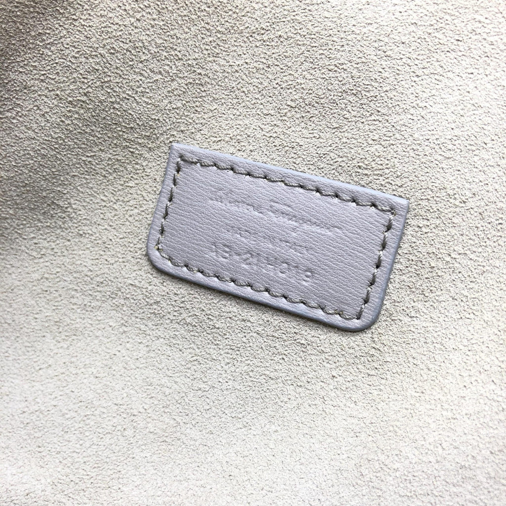 Salvatore Ferragamo Gancio City Light Grey Leather Tote Bag