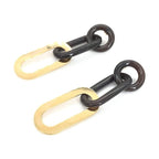 Hermès Gold Plated And Black Chain Link Earrings