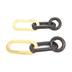 Hermès Gold Plated And Black Chain Link Earrings