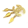 Chanel Gold Plated CC Logo Brooch