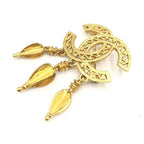 Chanel Gold Plated CC Logo Brooch